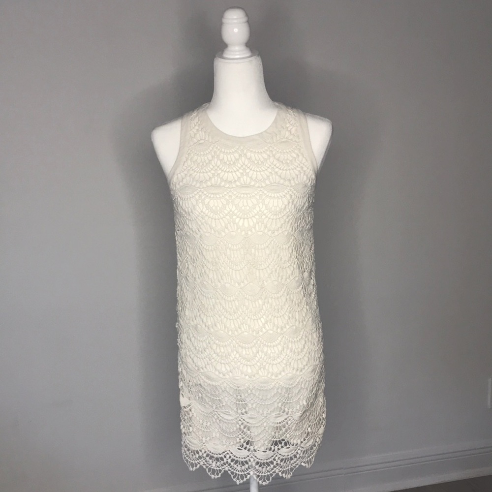 White eyelet lace dress